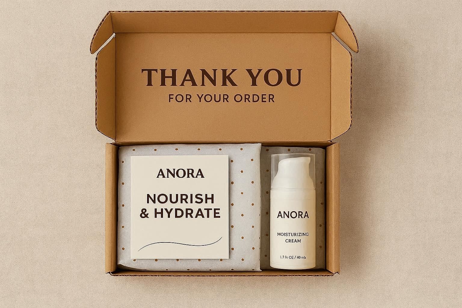 anora-unboxing-experience-interior printing on custom packaging box